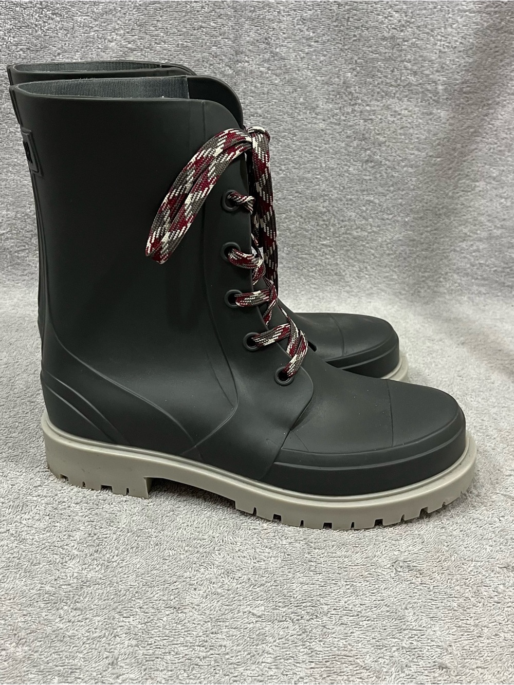 Cougar Madrid Rain Boot Women's Size 8 Waterproof Lace Up Combat Style Mate Grey